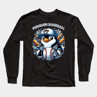 penguin baseball Long Sleeve T-Shirt